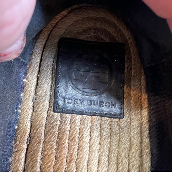 Tory Burch Weston navy blue and black slip on espadrille flats size 9.5 - Picture 5 of 7